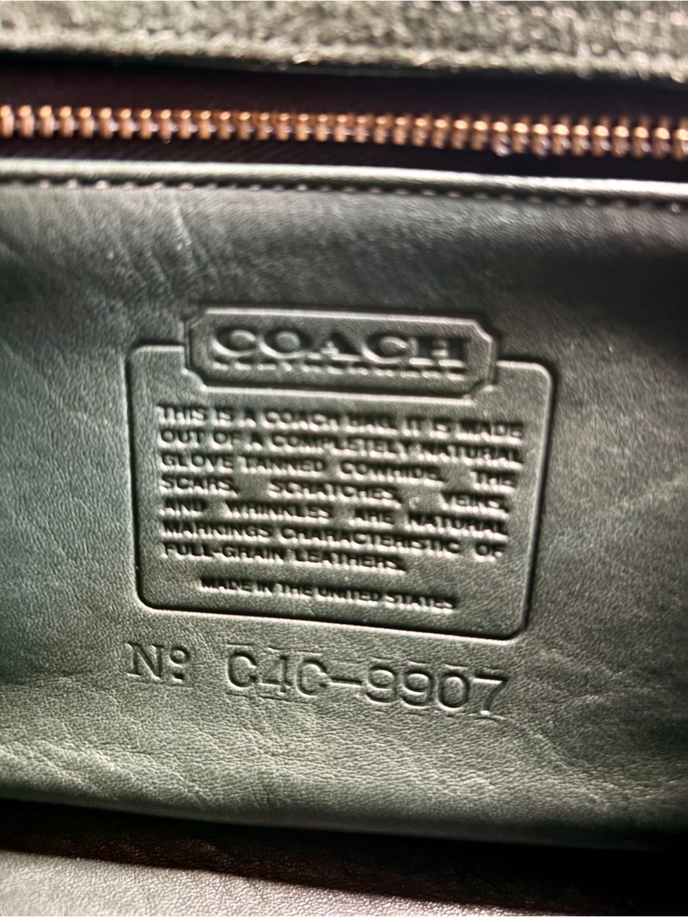 Vintage Coach Logan bag, in green #9907 - Picture 4 of 15